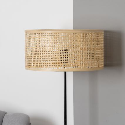 Brilagi - LED stojacia lampa CERIA 1xE27/40W/230V priemer 40 cm bambus/čierna