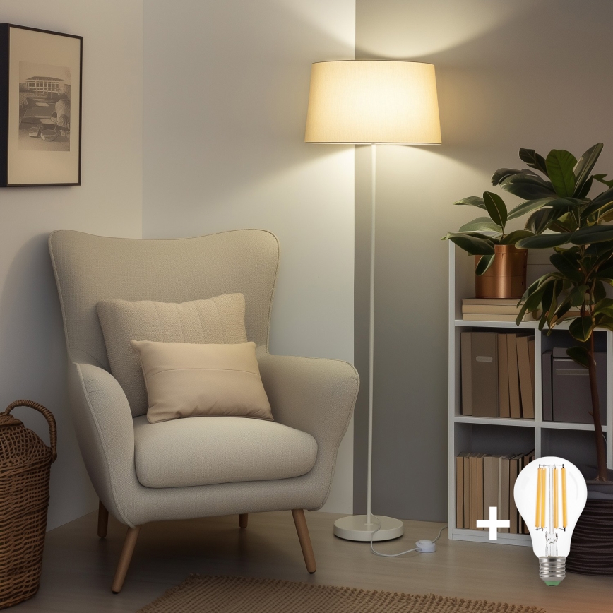 Brilagi - LED stojacia lampa CERIA 1xE27/40W/230V priemer 45 cm béžová/biela