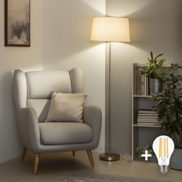 Brilagi - LED stojacia lampa CERIA 1xE27/40W/230V priemer 45 cm béžová/matný chróm