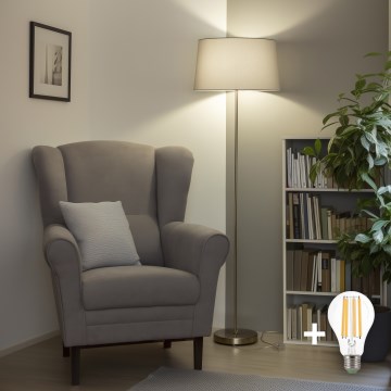 Brilagi - LED stojacia lampa CERIA 1xE27/40W/230V priemer 45 cm šedá/matný chróm