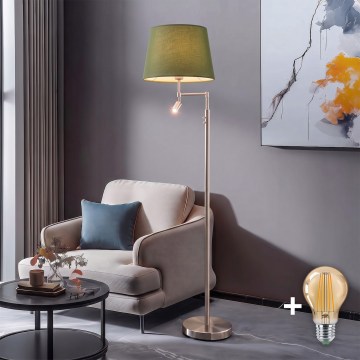 BRILAGI - LED Stojacia lampa CERIA 1xE27/60W/230V + LED/2,1W pr. 30 cm matný chróm/zelená
