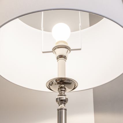 Brilagi - LED stojacia lampa CERIA 1xE27/60W/230V pr. 45 cm lesklý chróm/biela