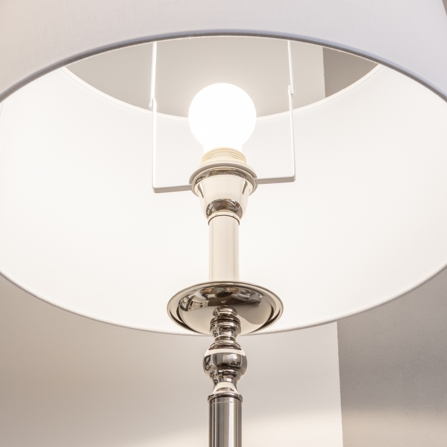 Brilagi - LED stojacia lampa CERIA 1xE27/60W/230V pr. 45 cm lesklý chróm/biela