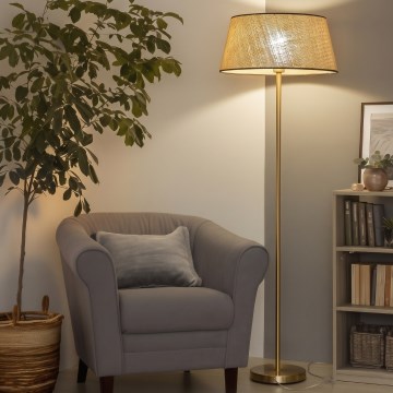 Brilagi - LED stojacia lampa CERIA 1×E27/20 W/230 V, priemer 50 cm, béžová/zlatá
