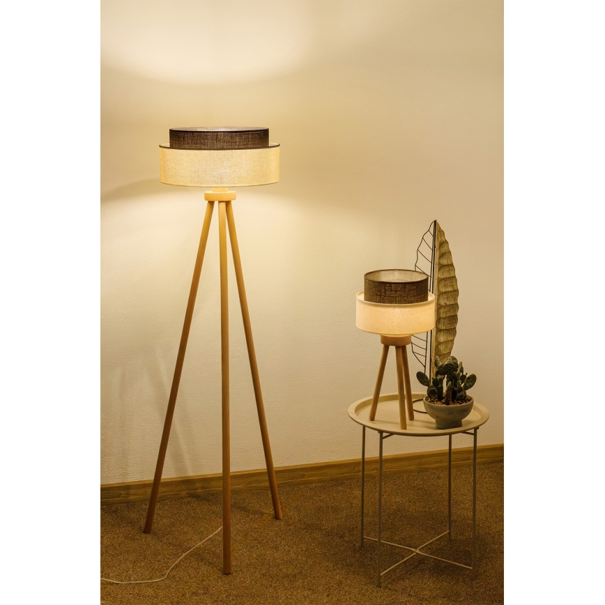 Brilagi - LED stolná lampa BOHO STYLE 1xE27/15W/230V krémová/hnedá