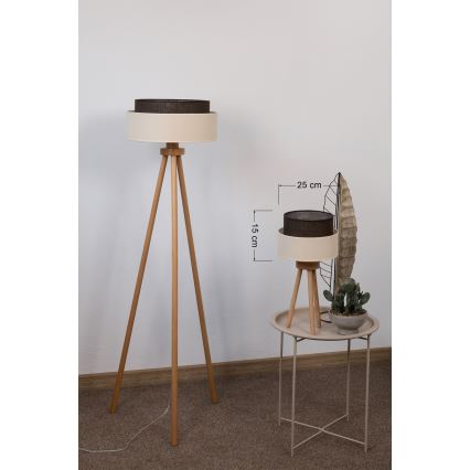 Brilagi - LED stolná lampa BOHO STYLE 1xE27/15W/230V krémová/hnedá