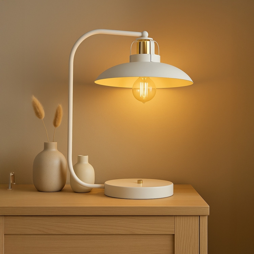 Brilagi - LED Stolná lampa FLAMENGO 1xE27/60W/230V biela