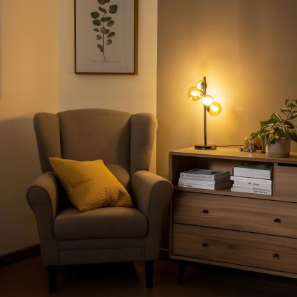 Brilagi - LED Stolná lampa MILLA 4xG9/3W/230V čierny chróm/zlatá