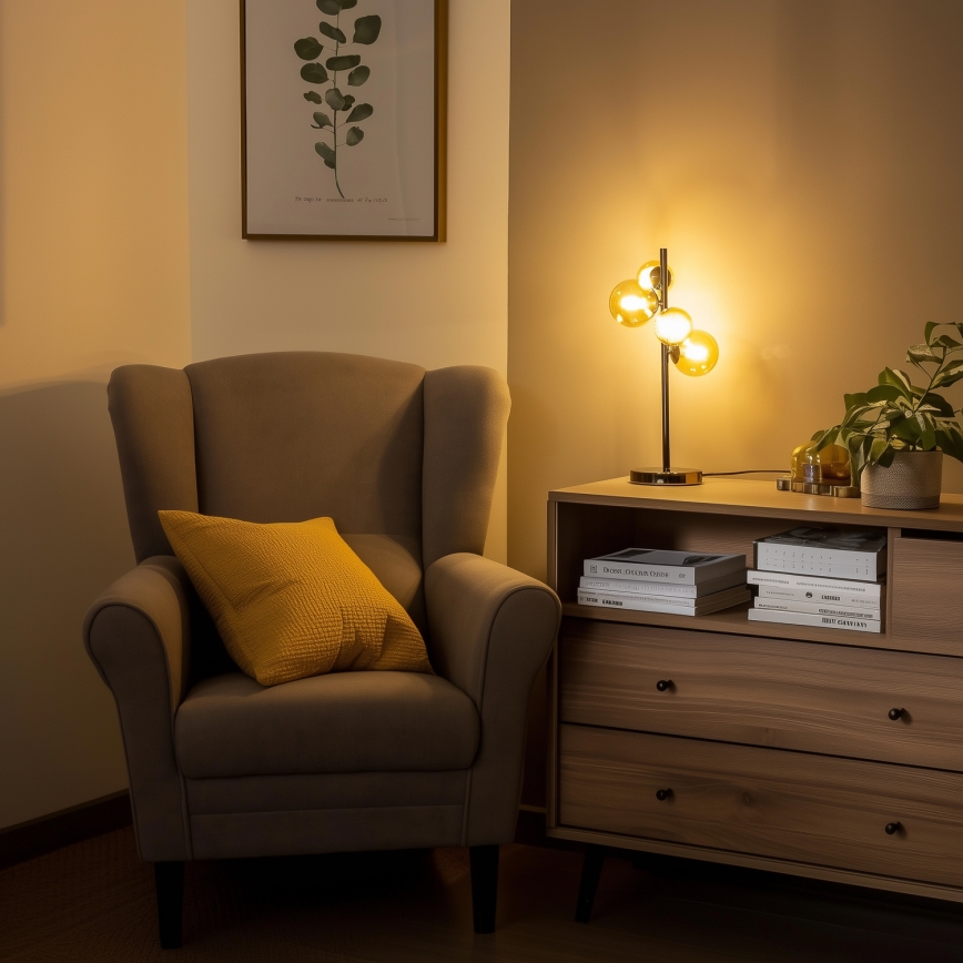 Brilagi - LED Stolná lampa MILLA 4xG9/3W/230V čierny chróm/zlatá