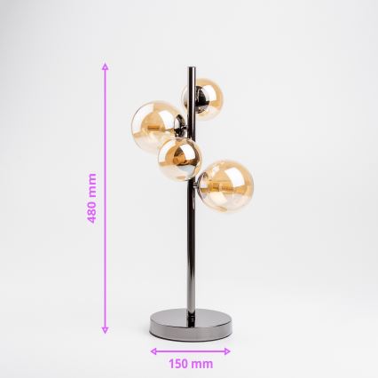 Brilagi - LED Stolná lampa MILLA 4xG9/3W/230V čierny chróm/zlatá