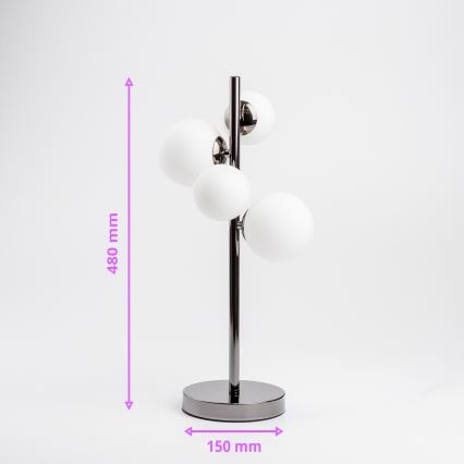 Brilagi - LED stolová lampa MILLA 4xG9/3W/230V čierny chróm/biela