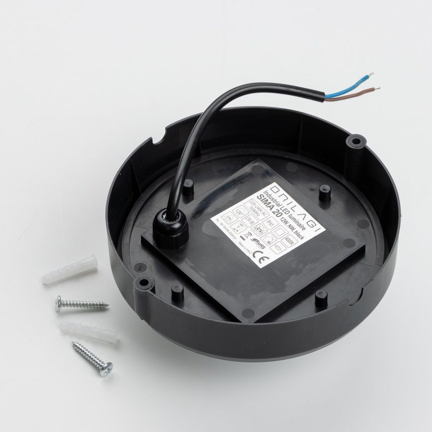 Brilagi - LED Stropné priemyselné svietidlo SIMA LED/12W/230V IP65 čierna