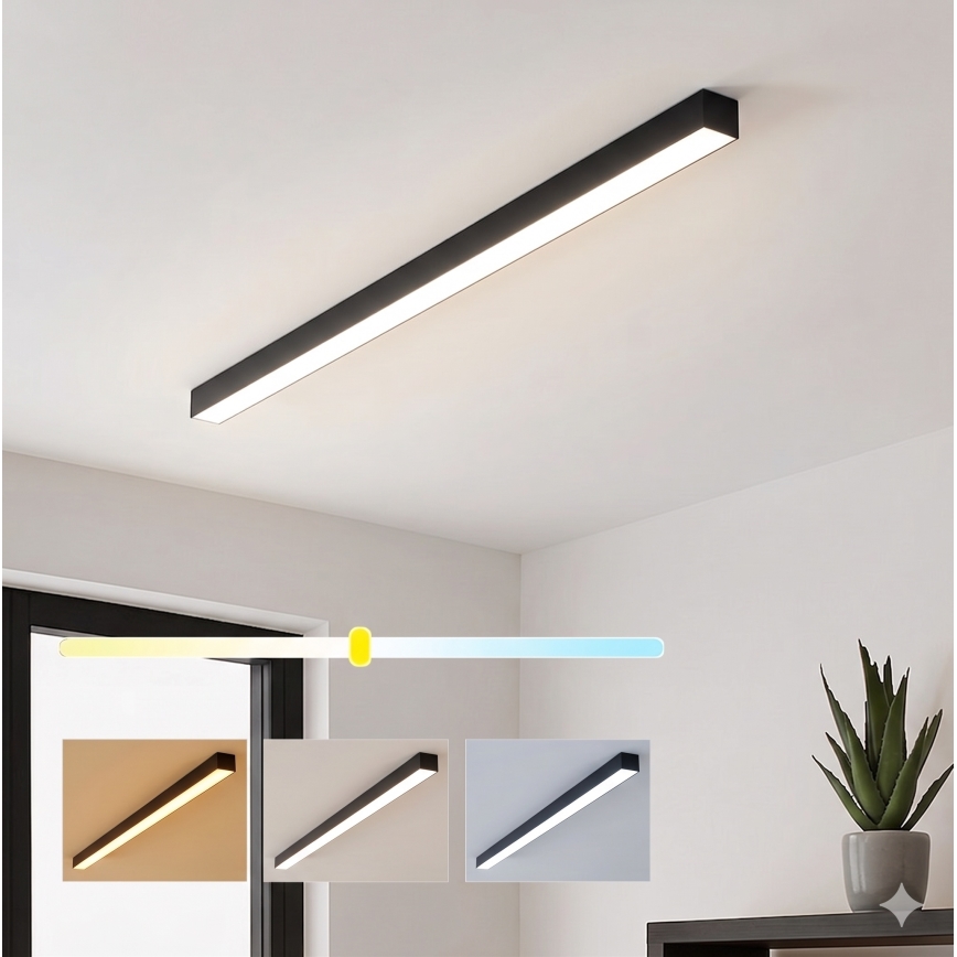 Brilagi - LED prisadené stropné svietidlo FULLDAY LED/30/40/50W/230V 2700/4000/6000K 150 cm čierne