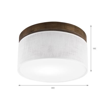 Brilagi - LED Stropné svietidlo BELLADONNA 1xE27/15W/230V pr. 30 cm biela/dub orech
