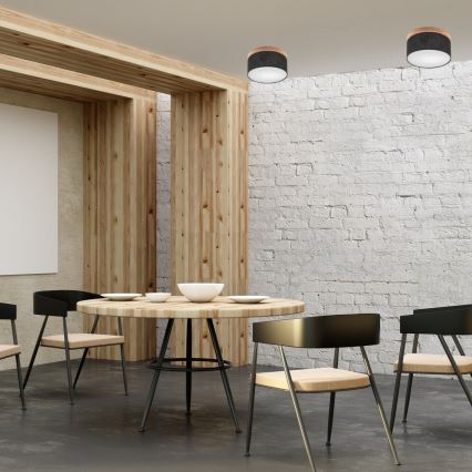 Brilagi - LED Stropné svietidlo BELLADONNA 1xE27/15W/230V pr. 30 cm čierna/dub