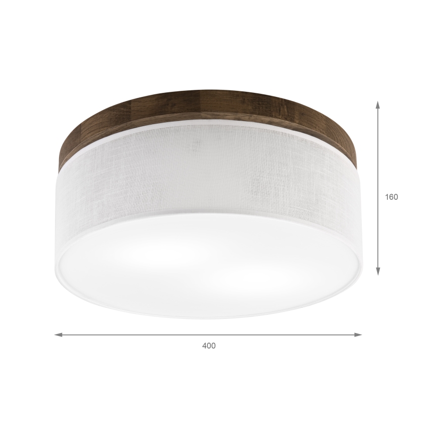 BRILAGI - LED Stropné svietidlo BELLADONNA 2xE27/15W/230V pr. 40 cm biela/dub orech