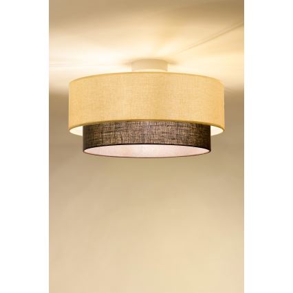 Brilagi - LED Stropné svietidlo BOHO STYLE 1xE27/15W/230V pr. 40 cm krémové/hnedé