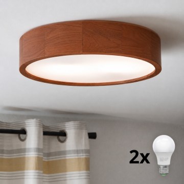 Brilagi - LED stropné svietidlo CARVALHO 2xE27/15W/230V dub/čerešňa pr. 37 cm
