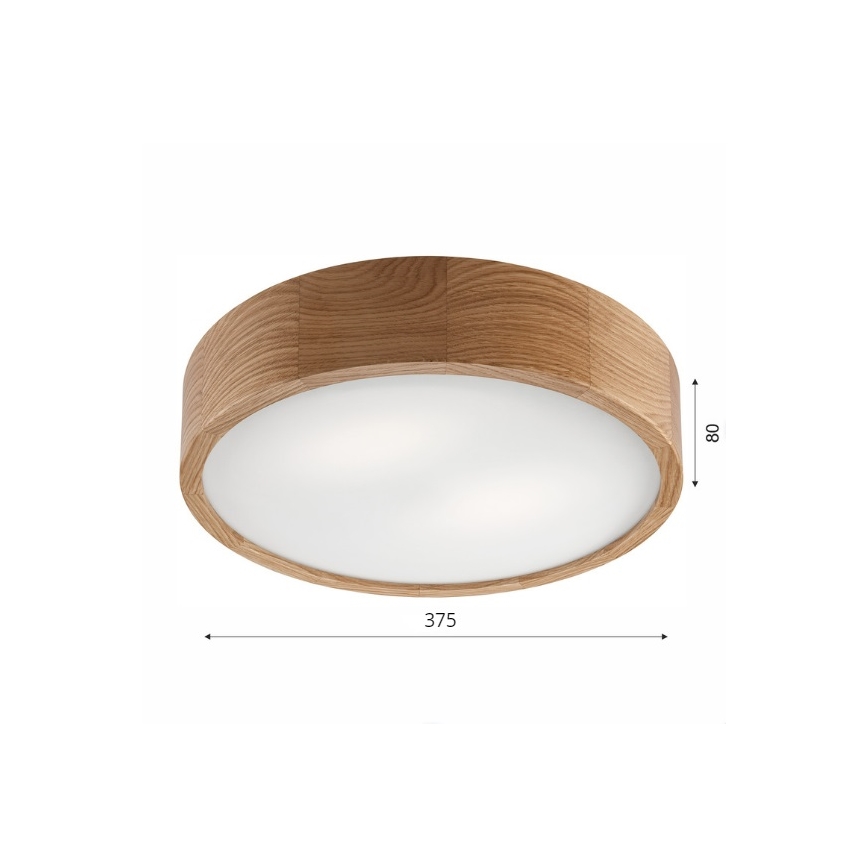Brilagi - LED stropné svietidlo CARVALHO 2xE27/15W/230V dub, priemer 37,5 cm