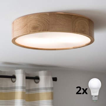 Brilagi - LED stropné svietidlo CARVALHO 2xE27/30W/230V dub pr. 37,5 cm
