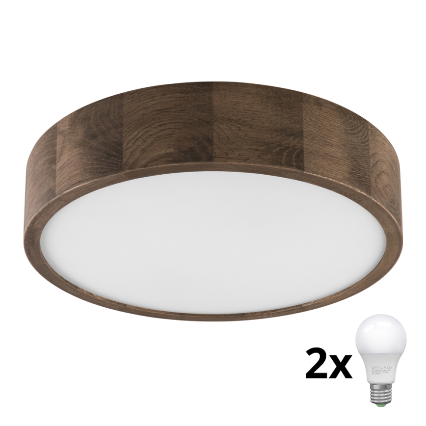 Brilagi - LED Stropné svietidlo CARVALHO 2xE27/60W/230V dub orech pr. 37 cm