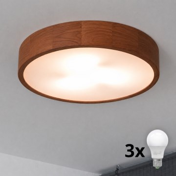 Brilagi - LED stropné svietidlo CARVALHO 3xE27/15W/230V, dub/čerešňa, priemer 47 cm