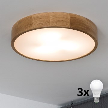 Brilagi - LED stropné svietidlo CARVALHO 3xE27/45W/230V, dub, priemer 47,5 cm