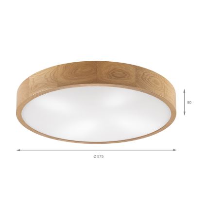 Brilagi - LED stropné svietidlo CARVALHO 4xE27/60W/230V dub, priemer 57,5 cm