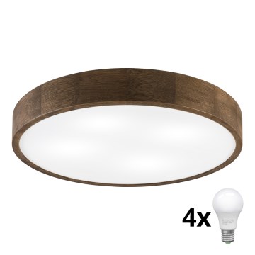 Brilagi - LED Stropné svietidlo CARVALHO 4xE27/60W/230V orech Ø 57,5 cm
