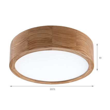 Brilagi - LED stropné svietidlo CARVALHO LED/20W/230V dub priemer 27,5 cm