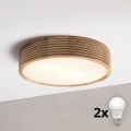 BRILAGI - LED stropné svietidlo CARVALHO MODERN 2xE27/60W/230V pr. 37,5 cm dub