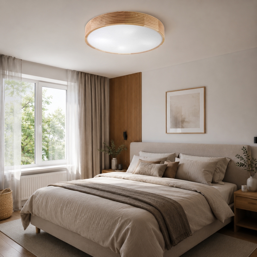 BRILAGI - LED stropné svietidlo CARVALHO MODERN 4xE27/60W/230V, dub, priemer 57,5 cm