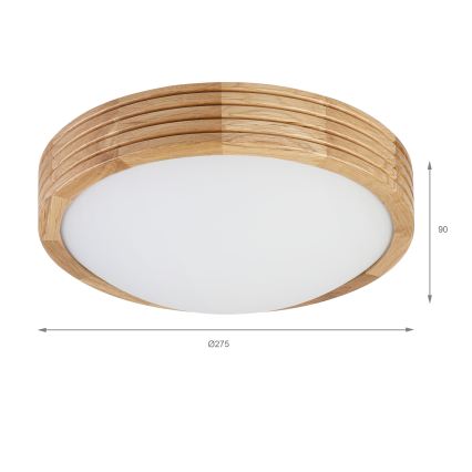 Brilagi - LED stropné svietidlo CARVALHO MODERN SLIM 1xE27/60W/230V, priemer 27,5 cm, dub