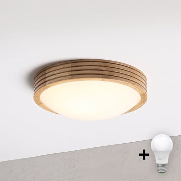 Brilagi - LED stropné svietidlo CARVALHO MODERN SLIM 1xE27/60W/230V, priemer 27,5 cm, dub