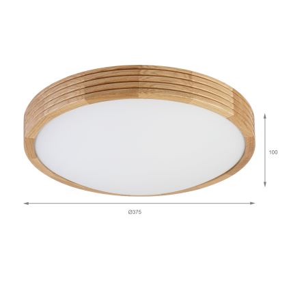 BRILAGI - LED Stropné svietidlo CARVALHO MODERN SLIM 2xE27/60W/230V pr. 37,5 cm dub