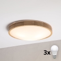 BRILAGI - LED stropné svietidlo CARVALHO MODERN SLIM 3xE27/60W/230V priemer 47,5 cm dub