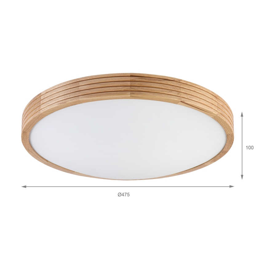 Brilagi - LED stropné svietidlo CARVALHO MODERN SLIM 3xE27/60W/230V priemer 47,5 cm dub