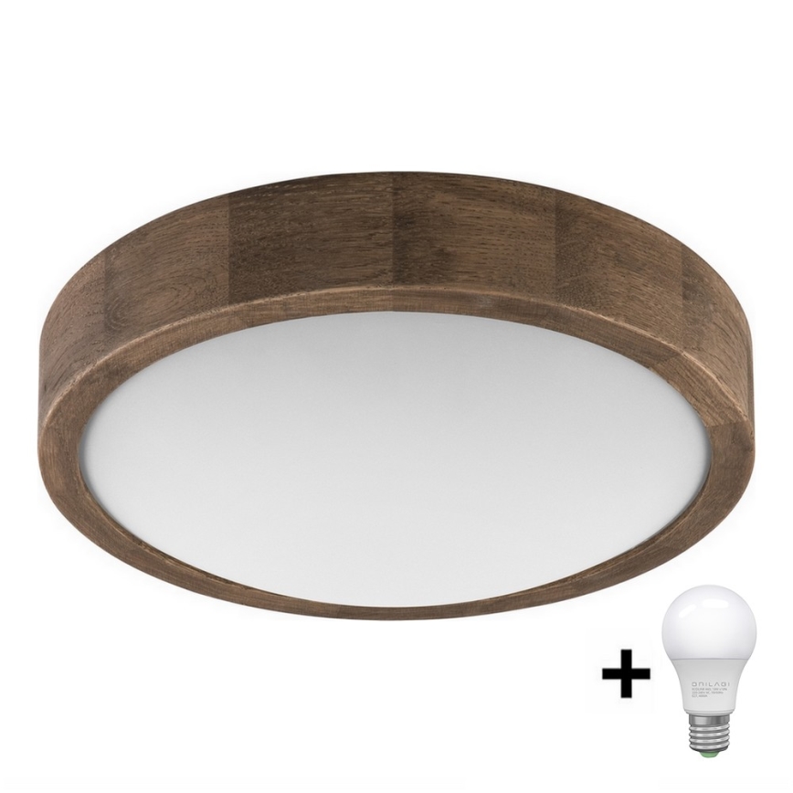 Brilagi - LED Stropné svietidlo CARVALHO SLIM 1xE27/60W/230V dub orech pr. 27 cm