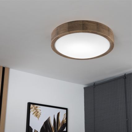 Brilagi - LED Stropné svietidlo CARVALHO SLIM 1xE27/60W/230V dub orech pr. 27 cm