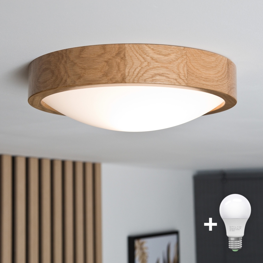 Brilagi - LED Stropné svietidlo CARVALHO SLIM 1xE27/60W/230V dub pr. 27 cm