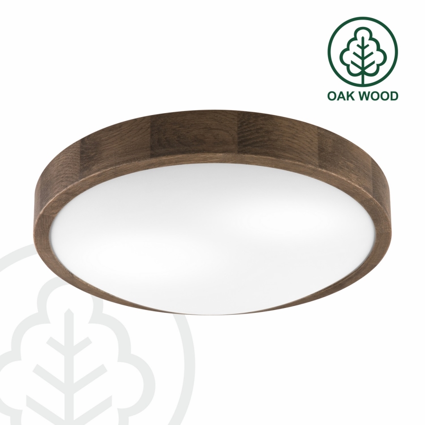 Brilagi - LED stropné svietidlo CARVALHO SLIM 2xE27/15W/230V, dub/orech, priemer 37 cm