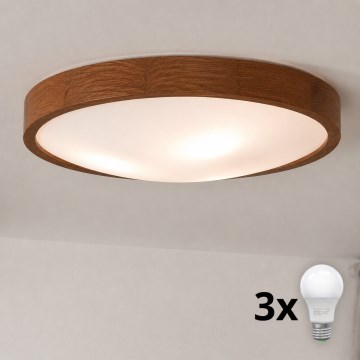 Brilagi - LED Stropné svietidlo CARVALHO SLIM 3xE27/45W/230V dub čerešňa pr. 47 cm
