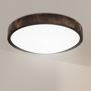 Brilagi - LED stropné svietidlo CARVALHO SLIM SMOKEY LED/36W/230V dub, priemer 37,5 cm