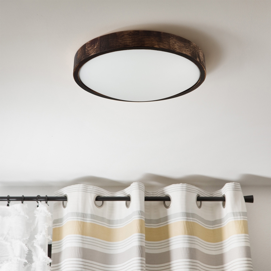Brilagi - LED stropné svietidlo CARVALHO SLIM SMOKEY LED/36W/230V dub, priemer 37,5 cm