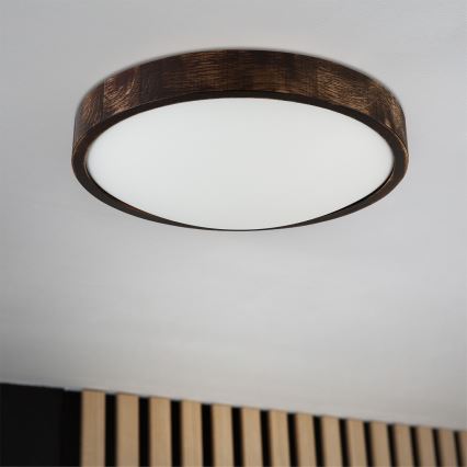 Brilagi - LED stropné svietidlo CARVALHO SLIM SMOKEY LED/36W/230V dub, priemer 37,5 cm