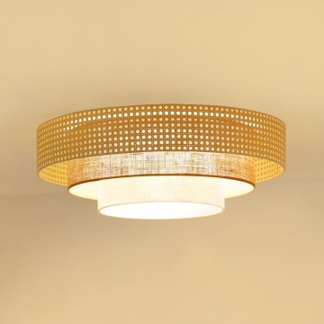 Brilagi - LED stropné svietidlo CEDAR LUNETA LED/26W/230V pr. 60 cm ratan/hnedá/krémová