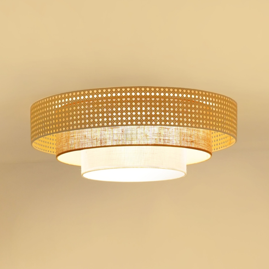 Brilagi - LED Stropné svietidlo CEDAR LUNETA LED/26W/230V ratan/hnedá/krémová
