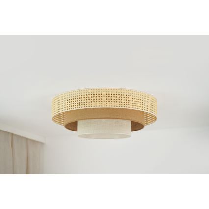 Brilagi - LED Stropné svietidlo CEDAR LUNETA LED/26W/230V ratan/hnedá/krémová