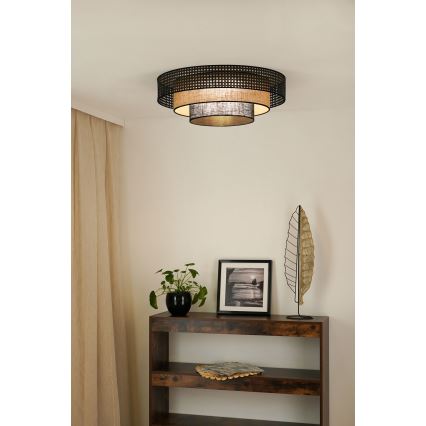 Brilagi - LED Stropné svietidlo DAKOTA LUNETA LED/12W/230V pr. 60 cm 3000K/4000K/6400K čierna/béžová