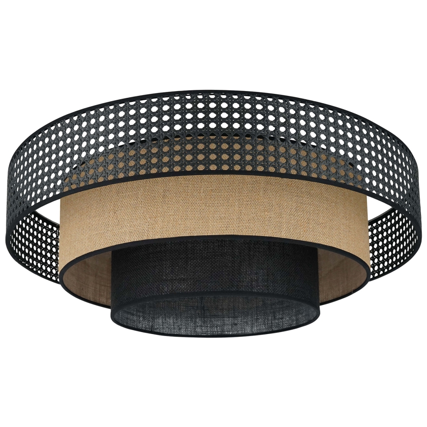 Brilagi - LED Stropné svietidlo DAKOTA LUNETA LED/12W/230V pr. 60 cm 3000K/4000K/6400K čierna/ratan